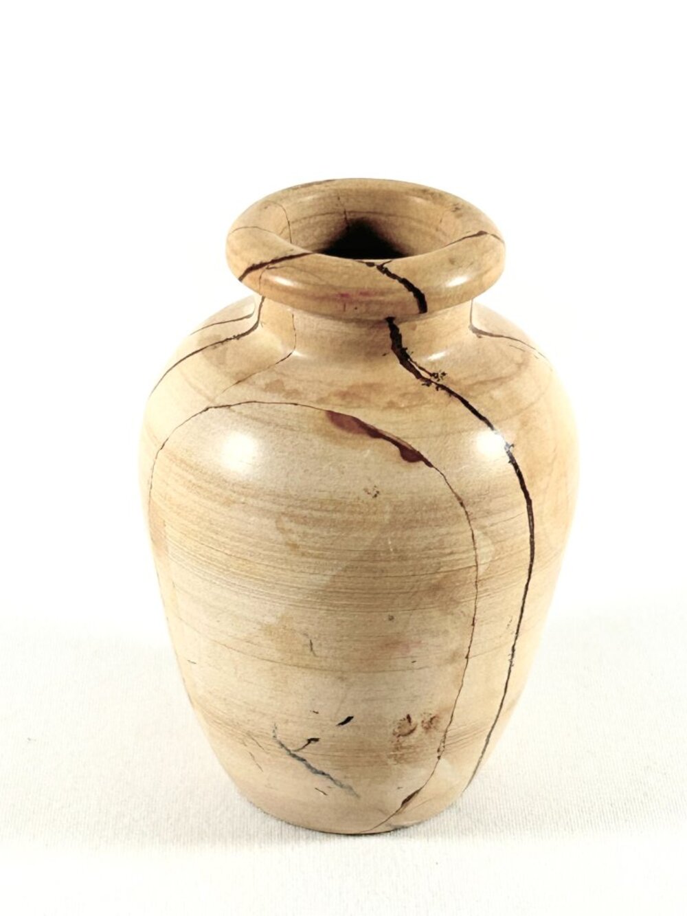 Marble Vase, Handmade Pakistan 3 “ Lovely Pattern Tan 7 & Dark Brown